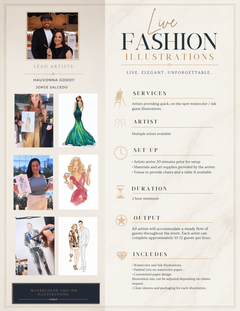 Live Guest Illustrations & Fashion Sketches