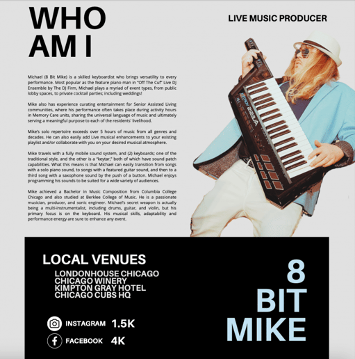Gallery photo 1 of 8 Bit Mike- Piano/Keytar