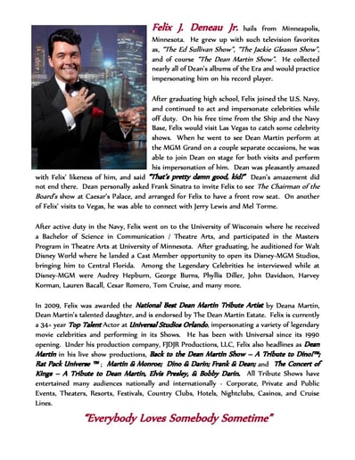 Gallery photo 2 of Back to the Dean Martin Show - A Tribute to Dino!