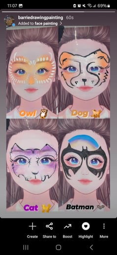 Gallery photo 1 of Balloon Animals + Face Painting
