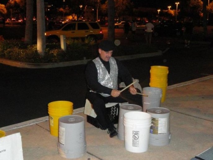Gallery photo 3 of Chris "BucketMan" Harris, Bucket Drummer