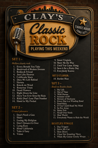 Gallery photo 2 of Clay's Classic Rock