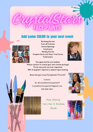Gallery photo 4 of CrystalStars Facepaints