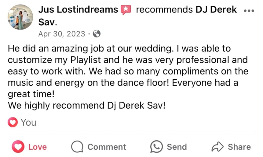 Gallery photo 2 of DJ Derek Sav