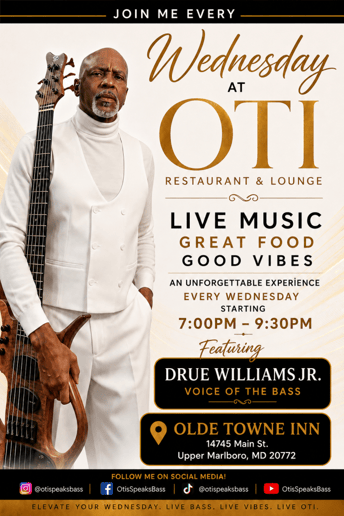 Gallery photo 3 of Drue Williams Jr. The "Voice of the Bass"