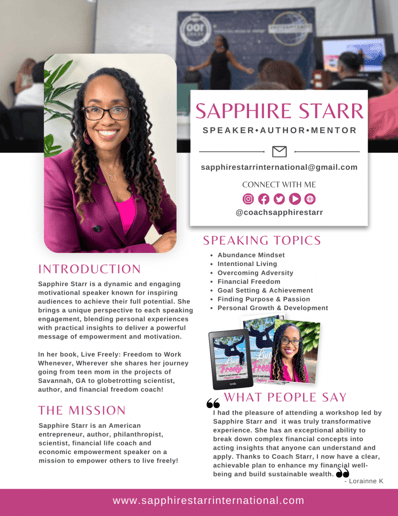Gallery photo 3 of Sapphire Starr- International Motivational Speaker