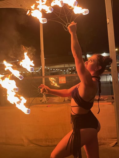 Gallery photo 1 of Fire Eating - Silk Fans - Hand Balancing
