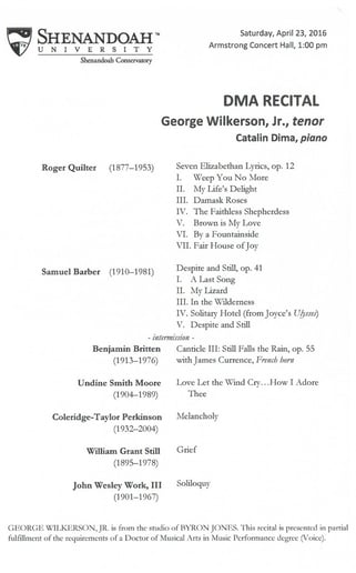 Gallery photo 7 of George Wilkerson, Jr., Tenor