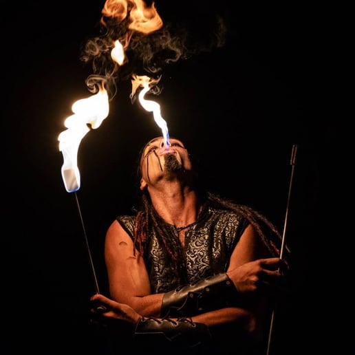 Gallery photo 2 of Golem Obsidian Fire and LED Performer