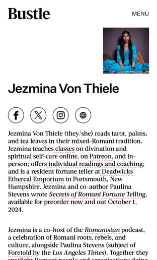 Gallery photo 8 of Jezmina Von Thiele Tarot & Palmistry