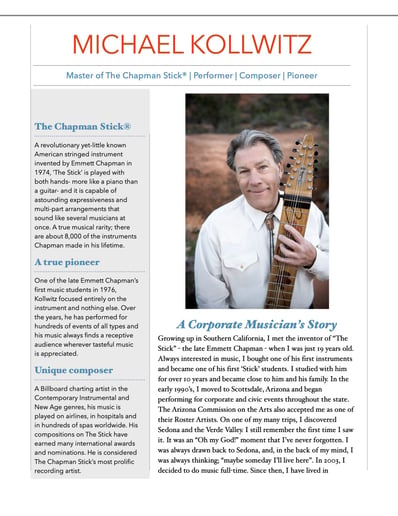 Gallery photo 1 of Michael K & The Chapman Stick