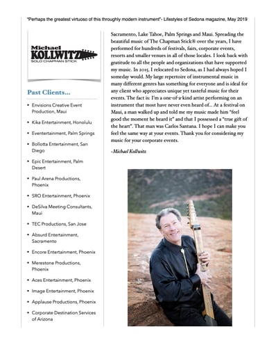 Gallery photo 2 of Michael K & The Chapman Stick