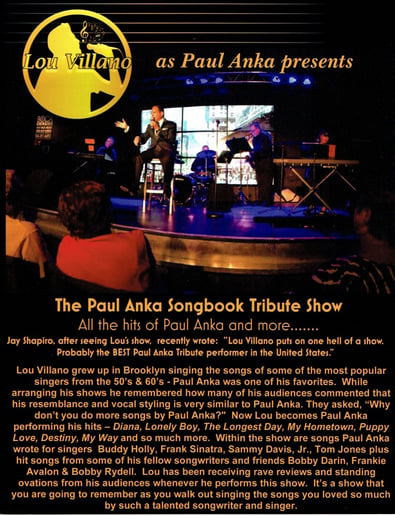 Gallery photo 4 of The Paul Anka Songbook Tribute Show & Variety Jazz Singer