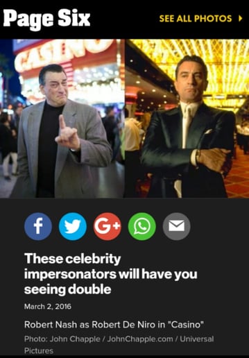 Gallery photo 5 of Robert De Niro Celebrity Lookalike