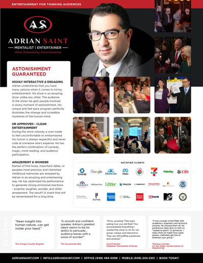 Gallery photo 1 of Adrian Saint - OC Mentalist