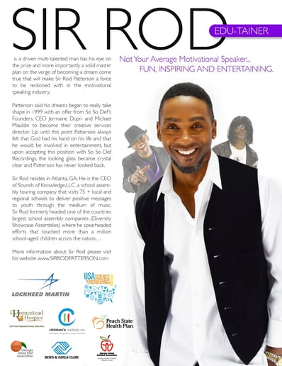 Rod Patterson Singer Hire Sir Rod Patterson - The EDU-TAINER - Motivational Speaker in ...