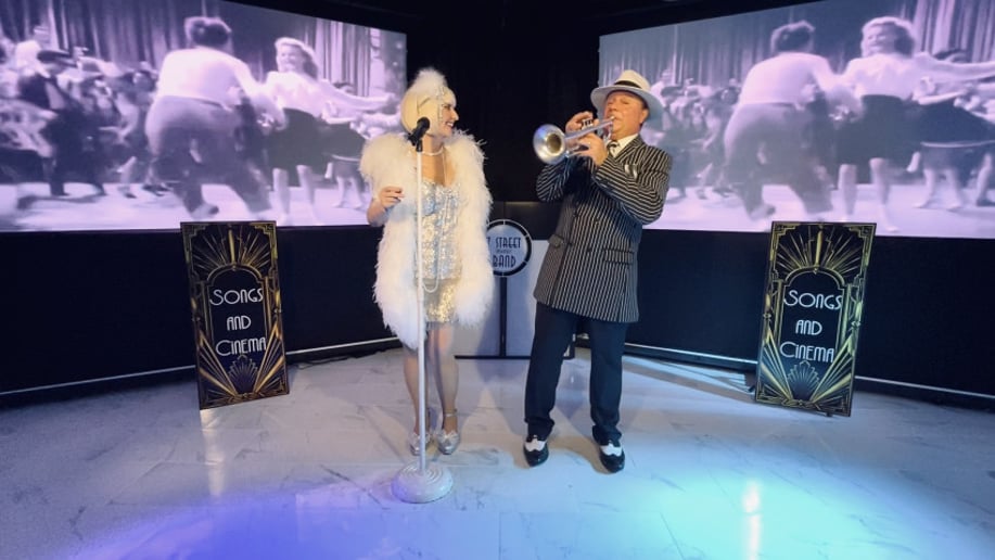 Gallery photo 1 of Songs & Cinema, Multimedia Screens & Tribute Band, Sinatra, 50s, 60s, Vegas, Casino, 20s Gatsby Band