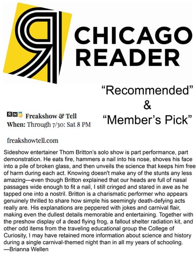 Gallery photo 1 of Thom Britton Chicago Fire Eater