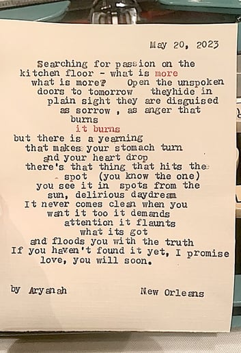 Gallery photo 5 of Aryanah, Typewriter Poet