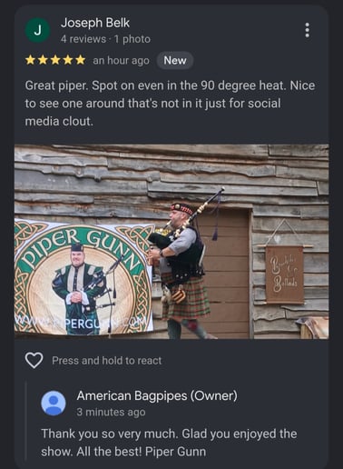 Gallery photo 2 of American Bagpipes