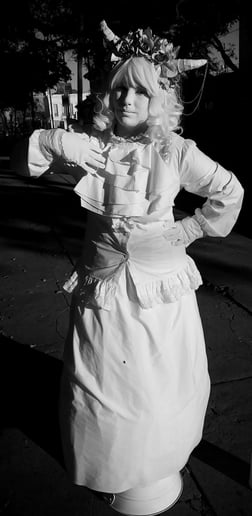 Gallery photo 2 of Whimsical White Human Statue