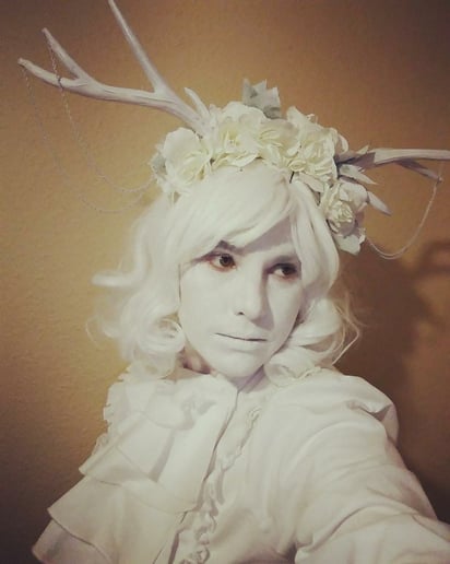 Gallery photo 3 of Whimsical White Human Statue
