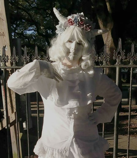 Gallery photo 4 of Whimsical White Human Statue
