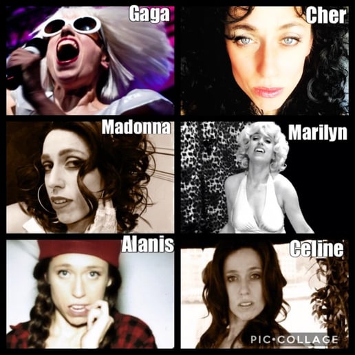 Gallery photo 1 of Athena Reich as Lady Gaga, Cher, Marilyn, Celine, Alanis & Madonna