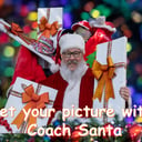 Coach Santa and Photographer Elf