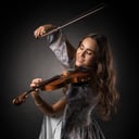 Elegant classical, electronic violinist