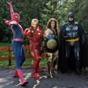 Spiderman, Batman, Superman, Hulk, Wonder Woman, Iron Man, Santa