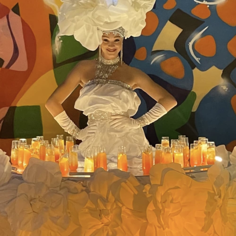 Profile thumbnail image for Strolling table, LED wings dancer, go-go