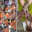 Henna tattoo face painting