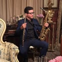 Saxophone player and flute