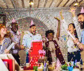 Adults celebrating a birthday